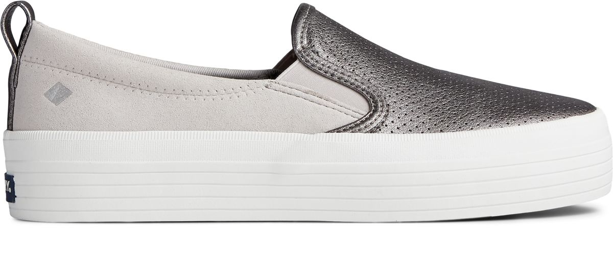 sperry silver slip on