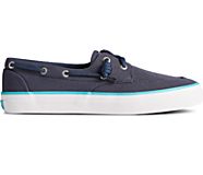 SeaCycled Crest Boat Sneaker, Navy/Blue, dynamic