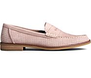 Seaport Penny Perforated Leather Loafer, Bark, dynamic