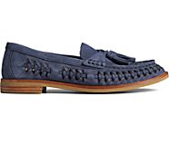 Seaport Penny PLUSHWAVE Woven Leather Loafer, Navy, dynamic