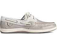 Koifish Linen Stripe Boat Shoe, Cement, dynamic