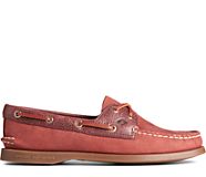 Authentic Original Tonal Leather Boat Shoe, Burgundy, dynamic