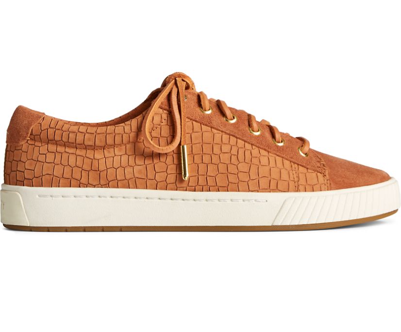 Anchor PLUSHWAVE Croc Leather Sneaker, Tan, dynamic