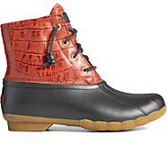 Saltwater Croc Leather Duck Boot, Red, dynamic