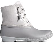 Saltwater Croc Leather Duck Boot, Grey, dynamic