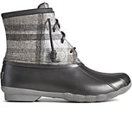 Saltwater Plaid Wool Duck Boot, Charcoal, dynamic