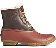 Saltwater Winter Luxe Leather Duck Boot w/ Thinsulate™, Tan/Red, dynamic