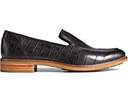 Fairpoint Croc Leather Loafer, Black, dynamic