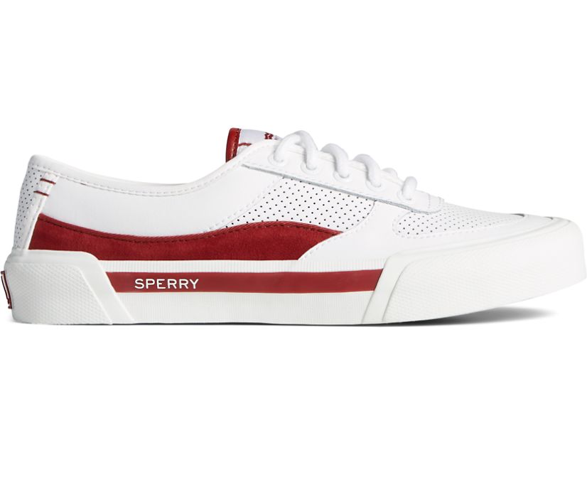 Soletide Retro Sneaker, White/Burgundy, dynamic 1