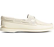 Authentic Original 2-Eye Pin Perforated Boat Shoe, White, dynamic