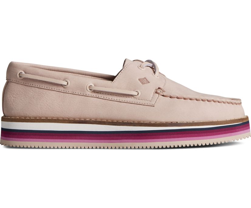 Authentic Original Stacked Boat Shoe, Rose, dynamic 1