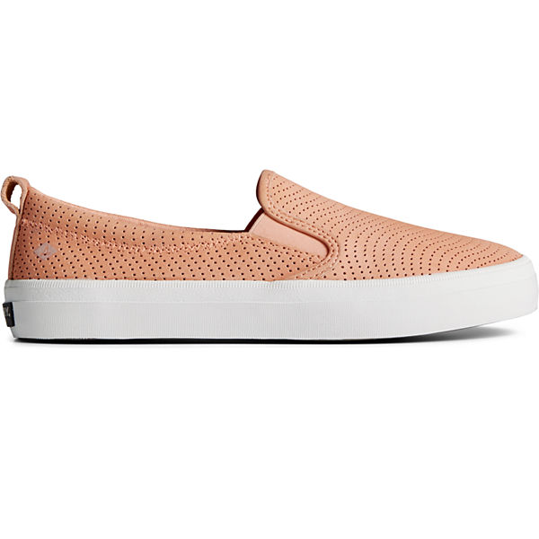 Crest Twin Gore Leather Wave Perforated Sneaker, Peach, dynamic