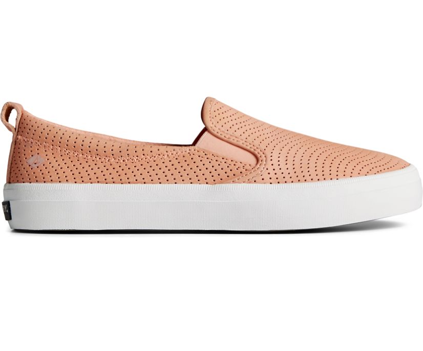 Crest Twin Gore Leather Wave Perforated Sneaker, Peach, dynamic 1
