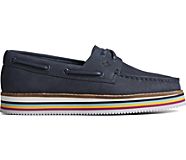 Authentic Original Stacked Boat Shoe, Navy, dynamic