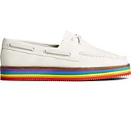 Authentic Original Stacked Pride Boat Shoe, White, dynamic