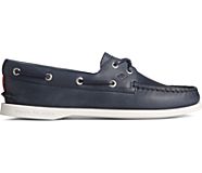 Authentic Original 2-Eye Leather Boat Shoe, Navy, dynamic