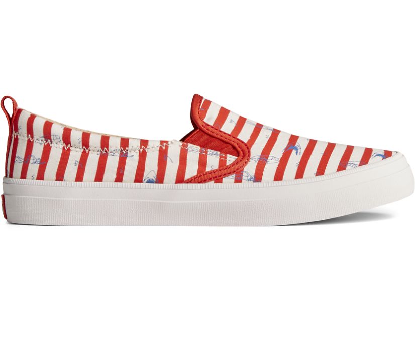 Sperry x JAWS Crest Twin Gore Stripe Slip On Sneaker, Red, dynamic 1