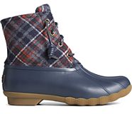 Saltwater Plaid Wool Duck Boot, Navy, dynamic