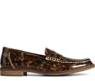 Seaport Penny Tortoise Leather Loafer, Brown, dynamic
