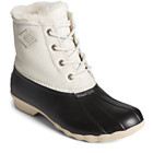 Saltwater Winter Luxe Leather Duck Boot, Ivory/Black, dynamic 2