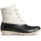 Saltwater Winter Luxe Leather Duck Boot, Ivory/Black, dynamic 1