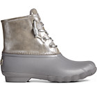 Saltwater Metallic Leather Duck Boot, Silver, dynamic 1