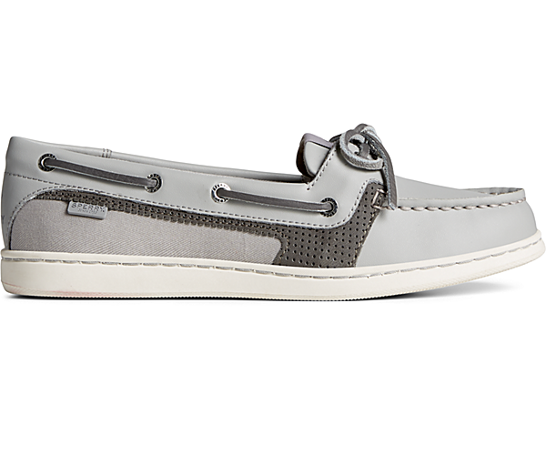 Starfish Perforated Boat Shoe, GREY, dynamic