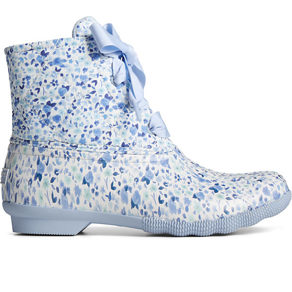 Saltwater Floral Duck Boot, Blue, dynamic