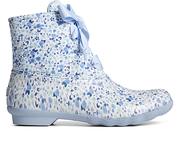 Saltwater Floral Duck Boot, Blue, dynamic