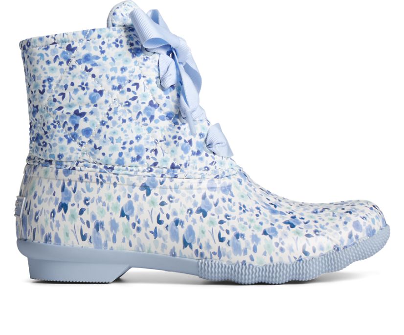 Saltwater Floral Duck Boot, Blue, dynamic 1