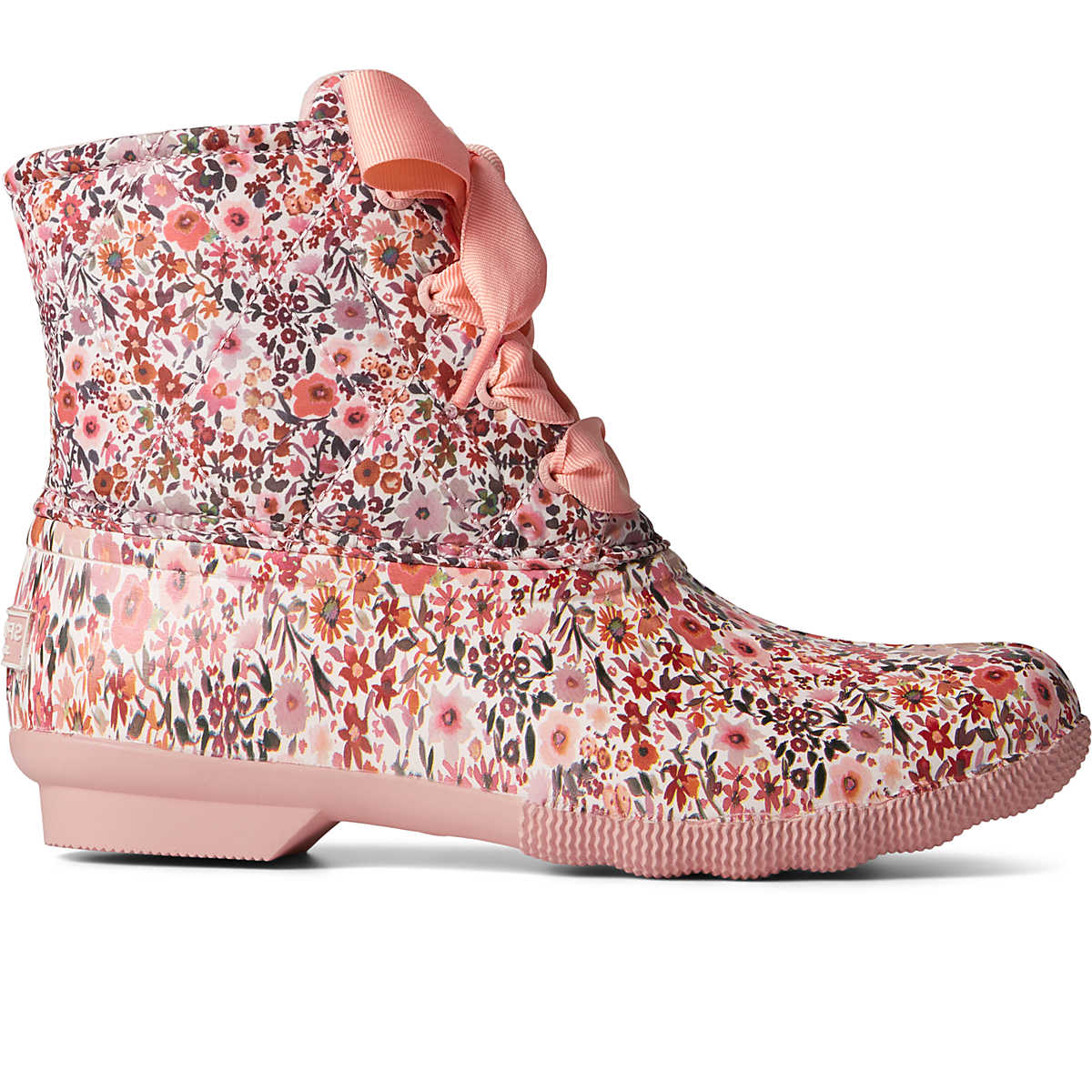 Saltwater Floral Duck Boot, Pink, dynamic 1