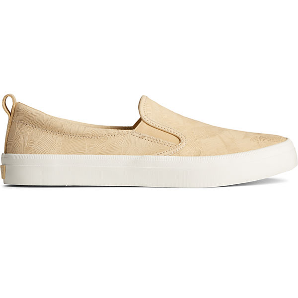 Crest Leather Palm Embossed Slip On Sneaker, Chamomile, dynamic