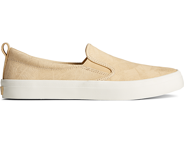 Crest Leather Palm Embossed Slip On Sneaker, Chamomile, dynamic