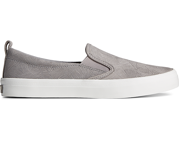 Crest Leather Palm Embossed Slip On Sneaker, Grey, dynamic