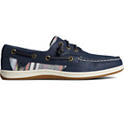 Songfish Leather Striped Boat Shoe, Navy, dynamic 1