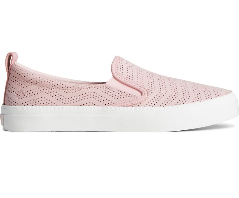 Crest Twin Gore Perforated  Leather Slip On Sneaker, Blush, dynamic 1