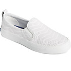 Crest Twin Gore Perforated  Leather Slip On Sneaker, White, dynamic 4