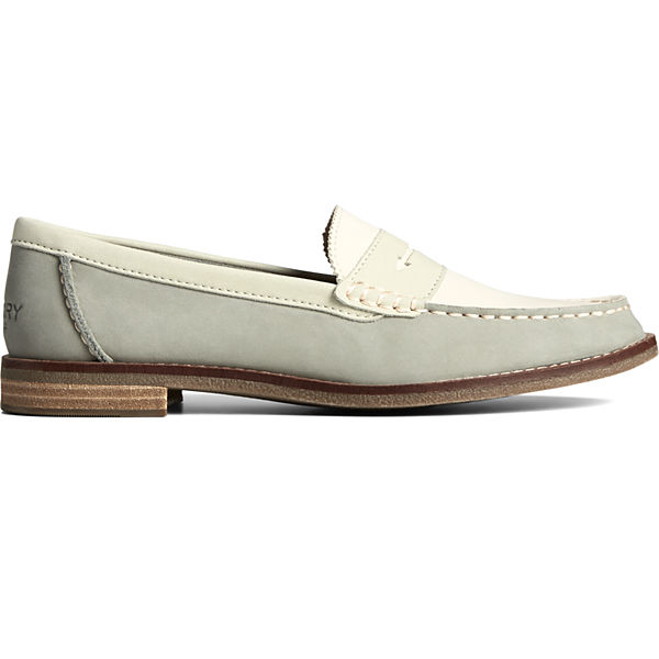 Seaport Tri-Tone Penny Loafer, Green, dynamic