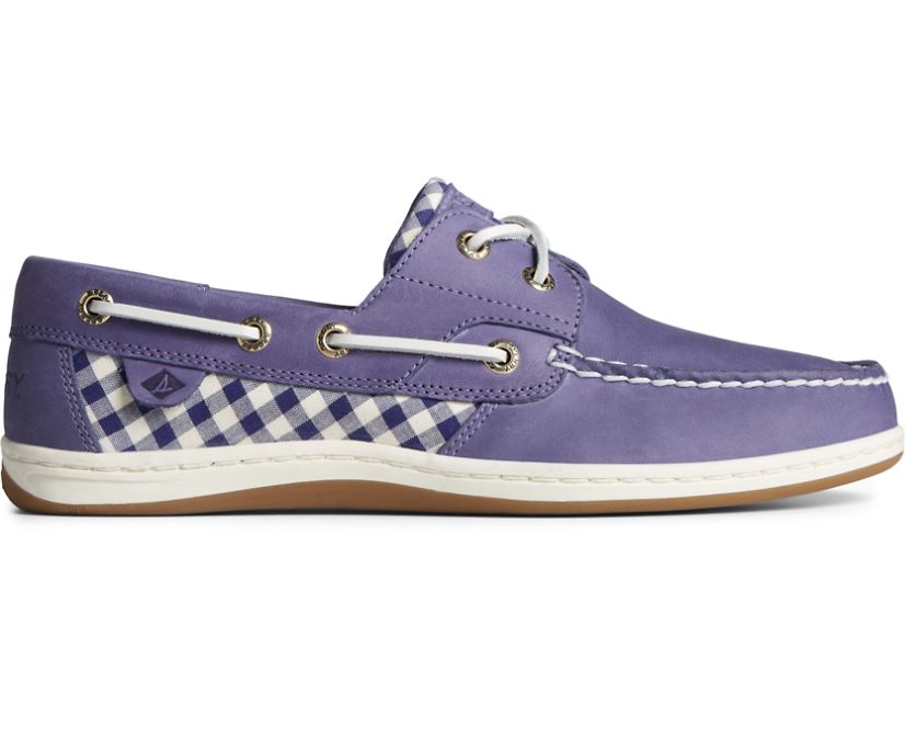 Koifish Gingham Boat Shoe, Purple, dynamic 1