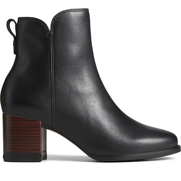 Seaport Heel Waterproof Leather Boot, Black, dynamic