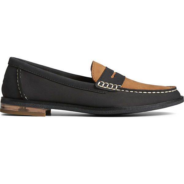 Seaport Two-Tone Penny Loafer, Black/Tan, dynamic