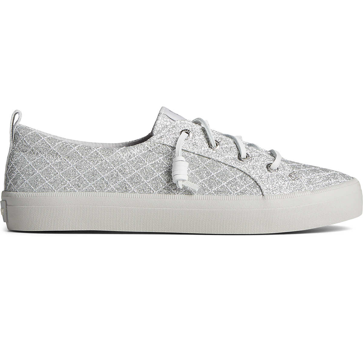Crest Quilted Shimmer Sneaker, Silver, dynamic 1