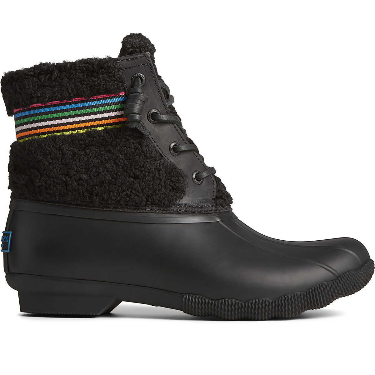 Saltwater™ Rainbow Sherpa Duck Boot, Black, dynamic 1