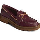 Chunky Leather Boat Shoe, Cordovan, dynamic 3