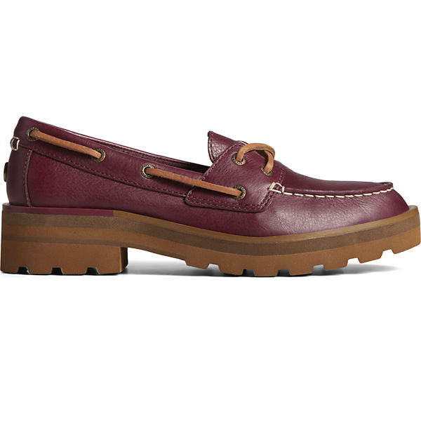 Chunky Leather Boat Shoe, Cordovan, dynamic