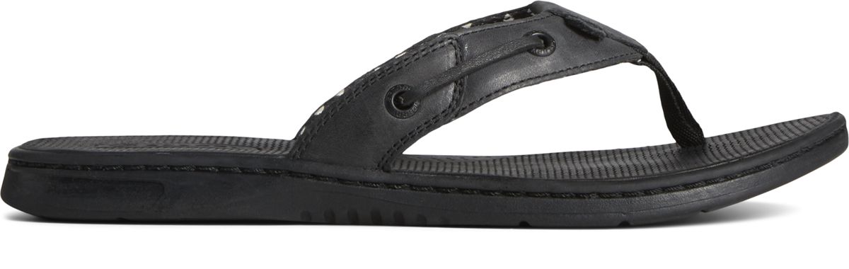 Sperry black hot sale flip flops