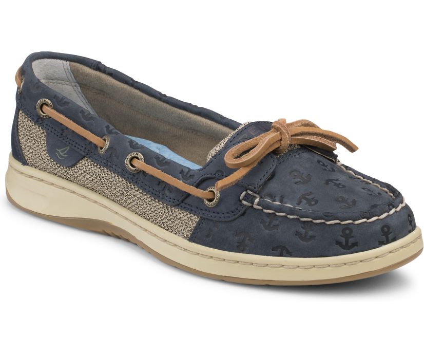 7.5 Sperry Womens Angelfish Boat Shoes Cordovan Embossed Anchor