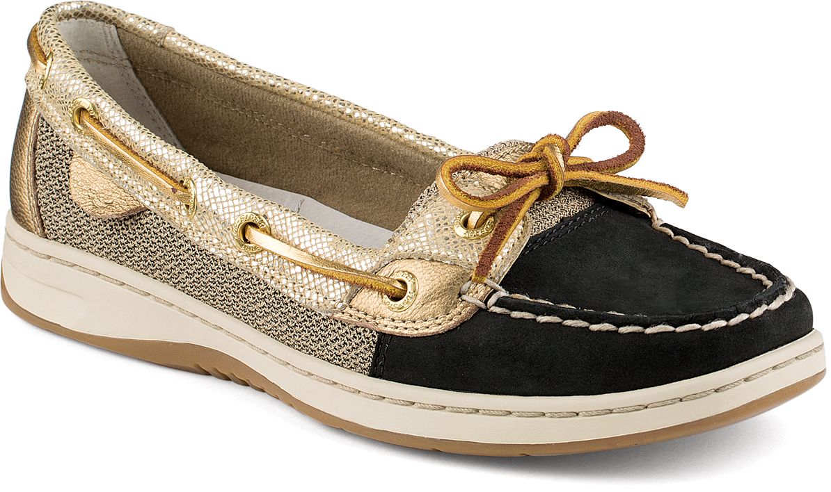 black and gold sperrys