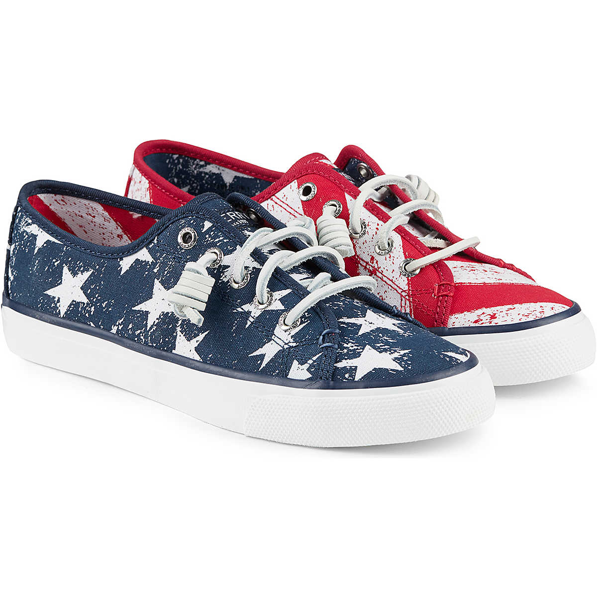 Seacoast Stars and Stripes Sneakers, Red/White/Blue, dynamic 1