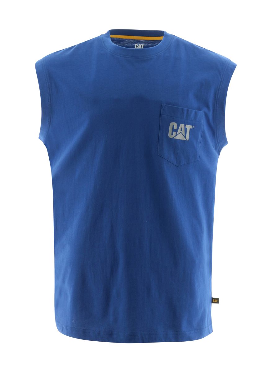 Trademark Sleeveless Pocket Tee, Bright Blue, dynamic